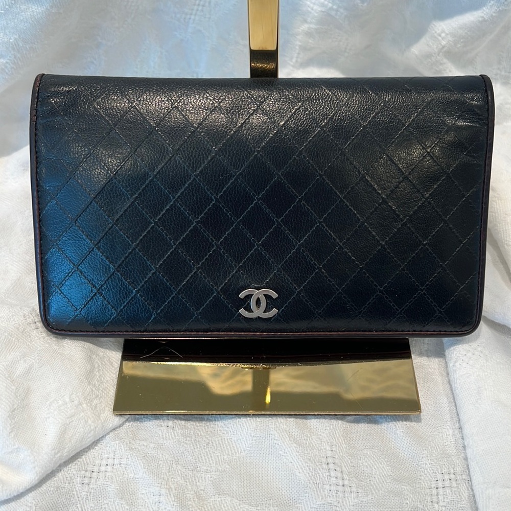 Authentic Chanel Quilted Long Flap Wallet